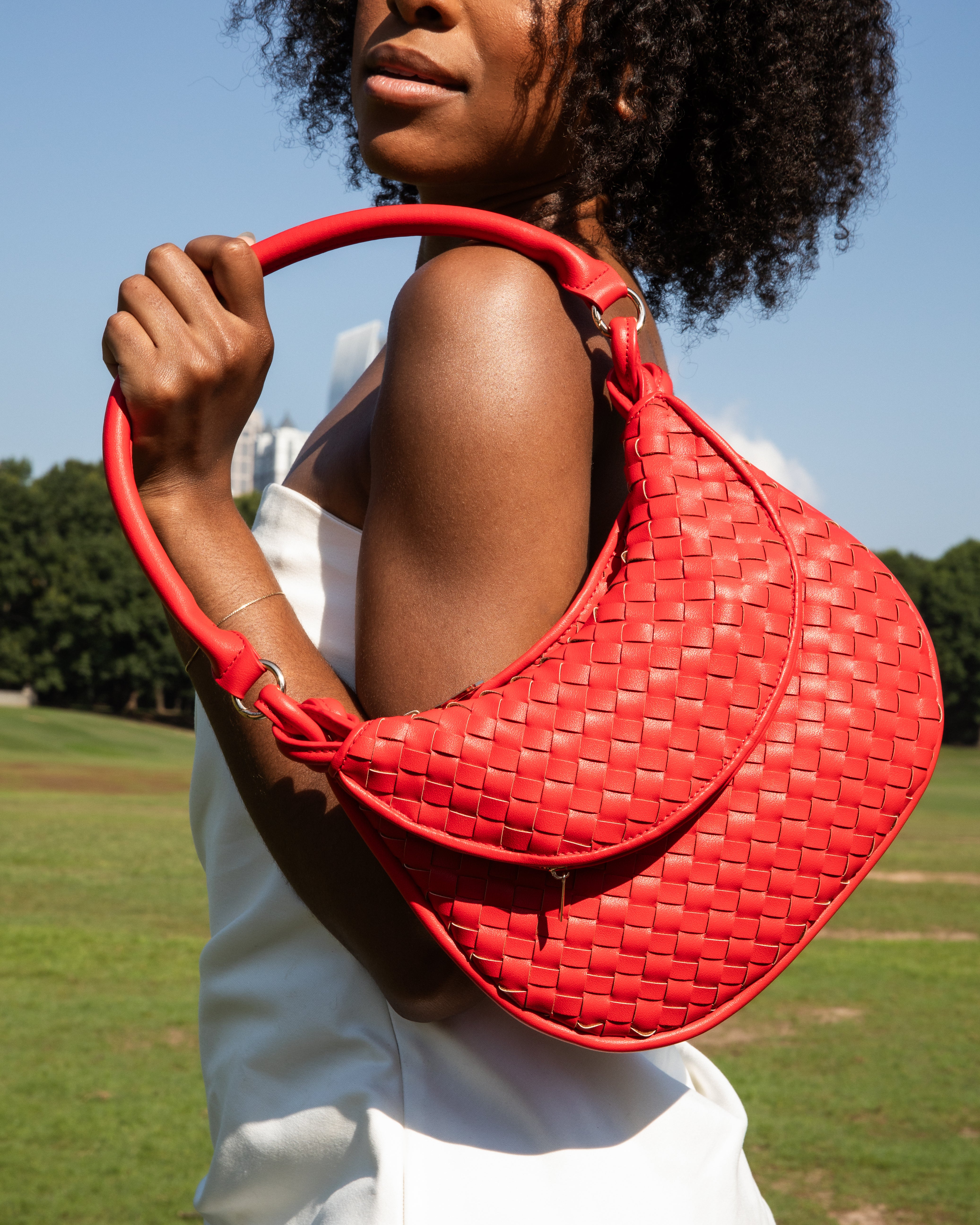 ★24-25FW新作★CALL ME BABY★Heart Logo Knit Tote Bag Jen & Co. | Vegan Leather Handbags