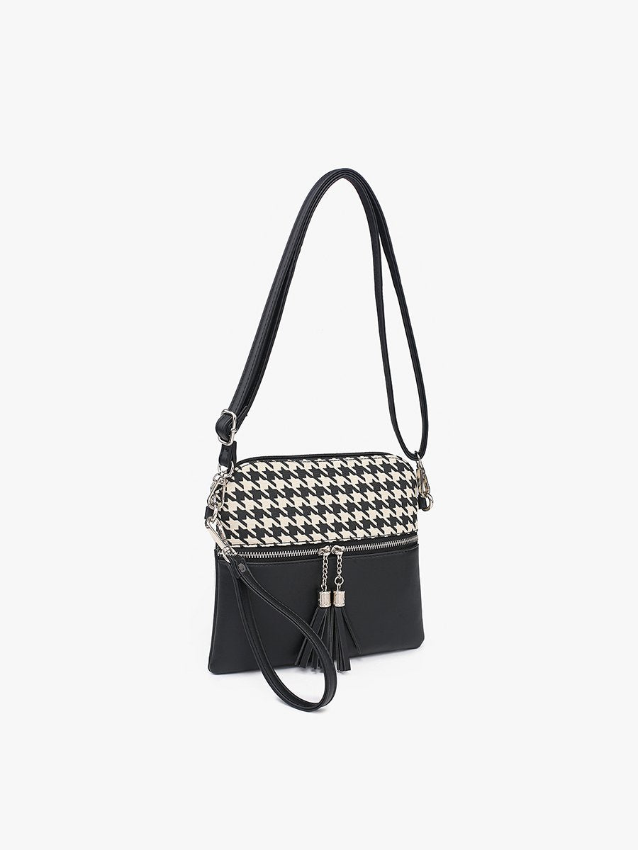 Tara Vegan Houndstooth Crossbody