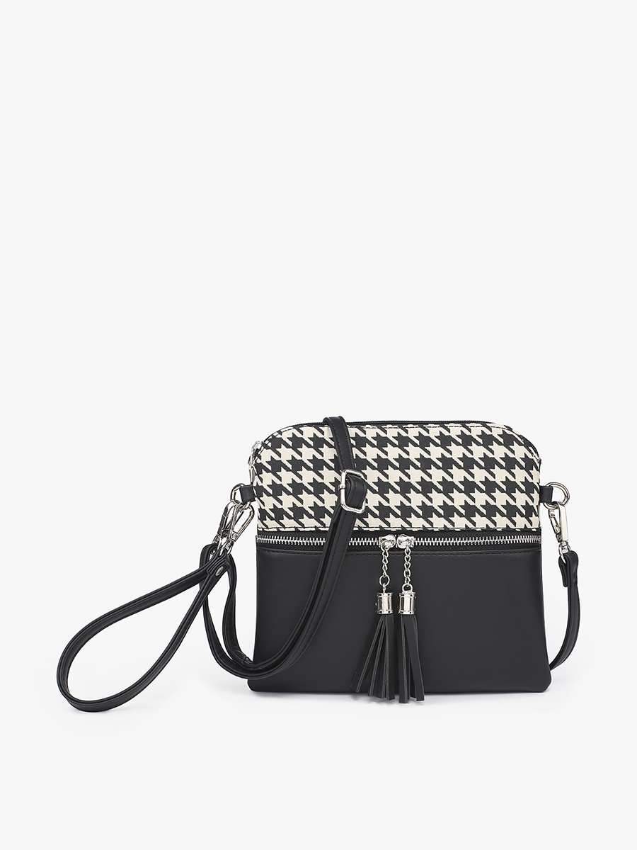 Tara Houndstooth Crossbody Jen Co. Jen Co