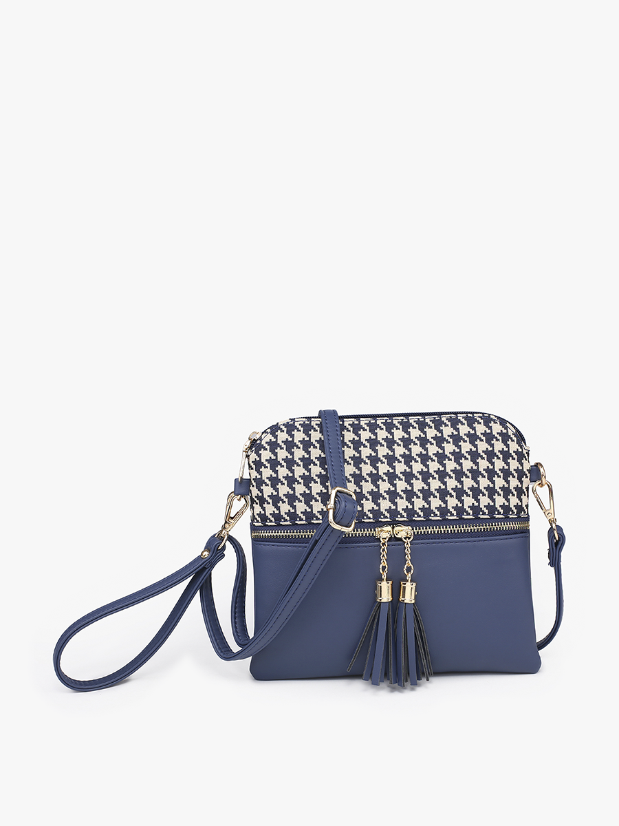 Tara Vegan Houndstooth Crossbody