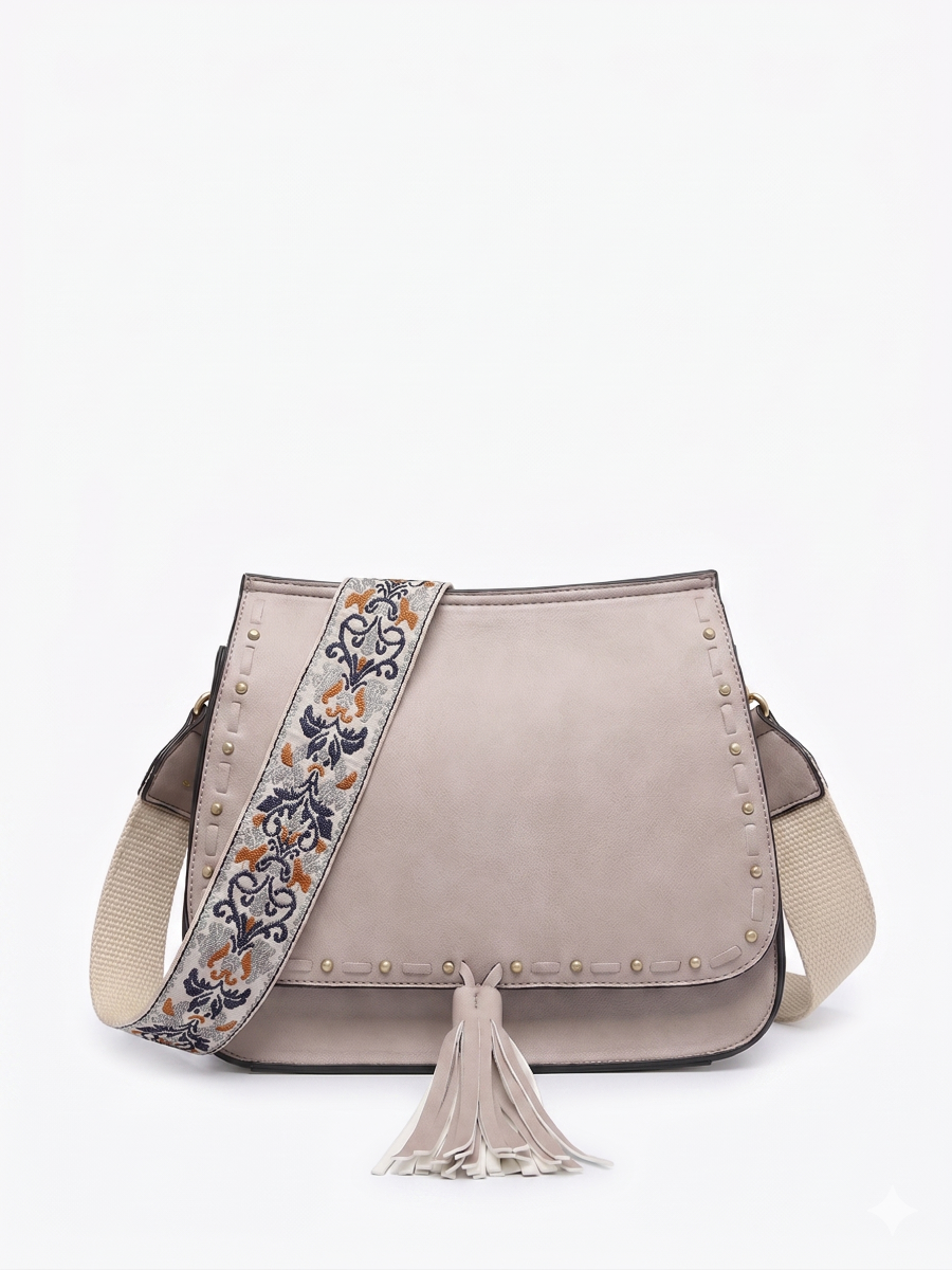 Bailey Vegan Crossbody Grey - Jen & Co. vegan handbag