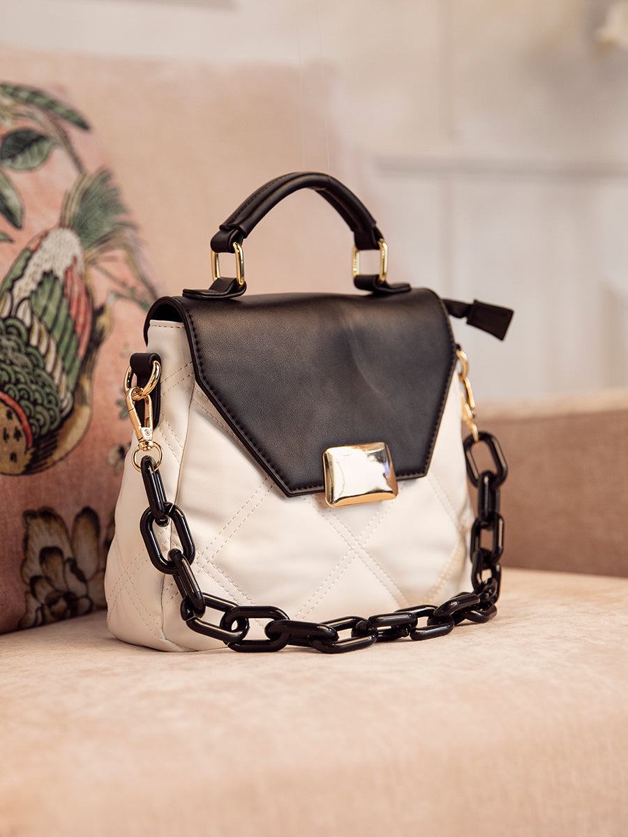 Ollie Vegan Quilted Crossbody - Jen & Co. vegan handbag