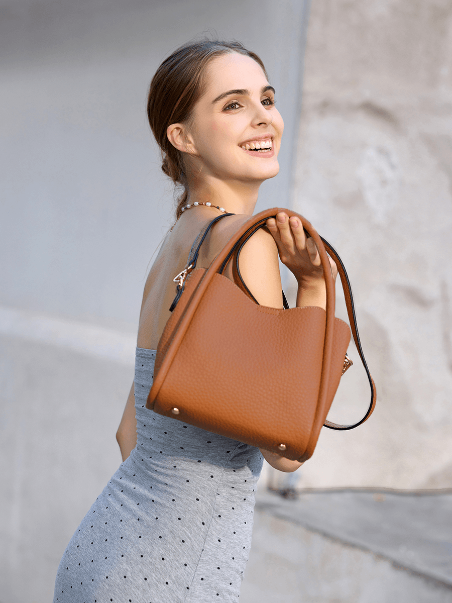 Ruby Vegan Shaped Satchel - Jen & Co. vegan handbag