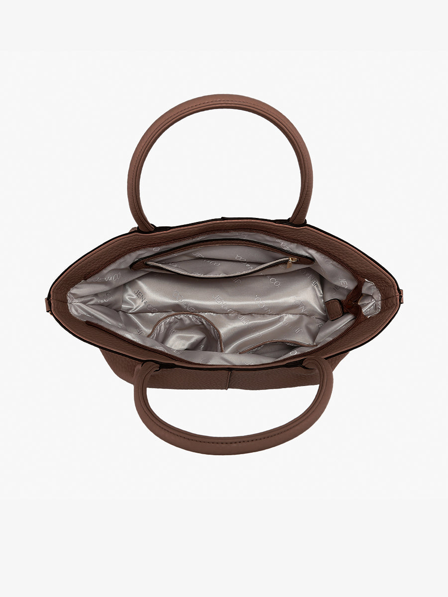 Karen Vegan Pleated Satchel - Jen & Co. vegan handbag
