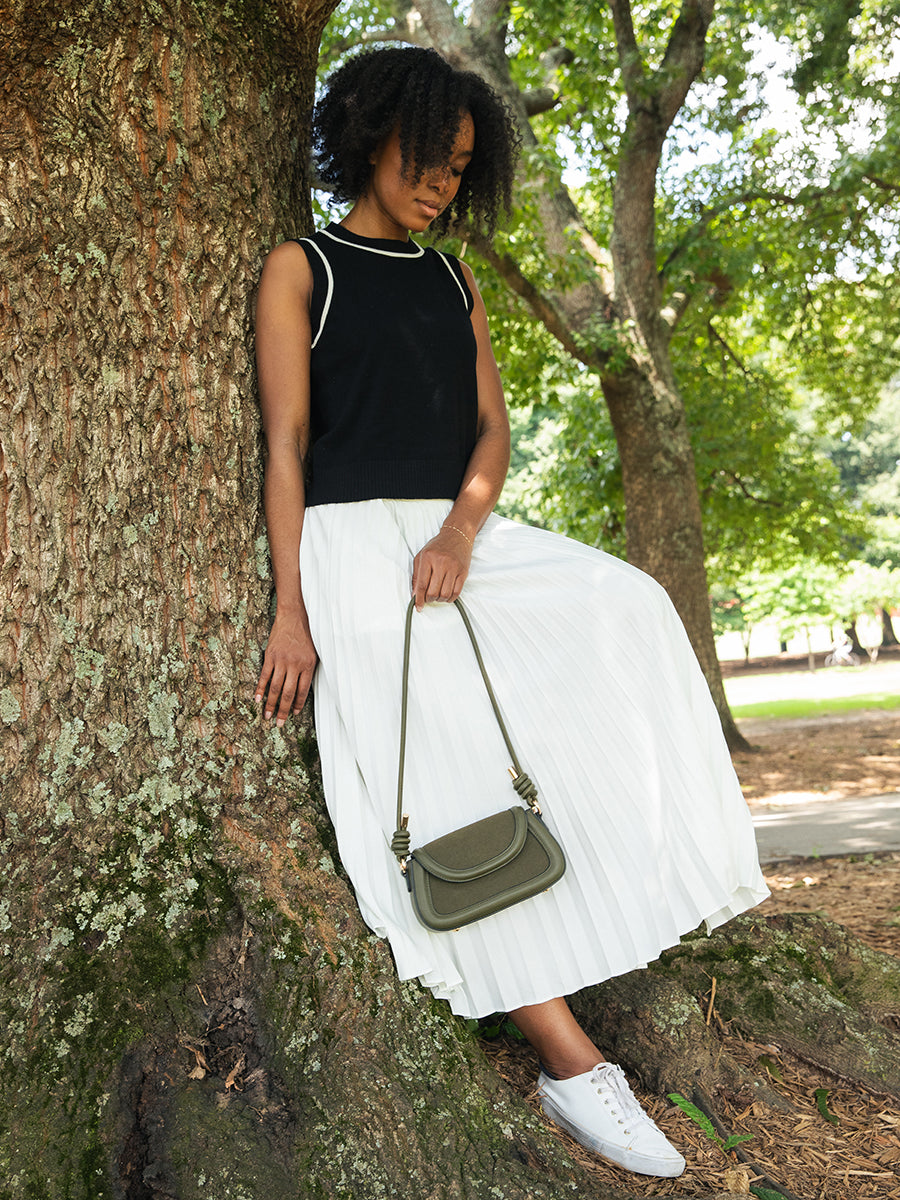 Marina Suede Crossbody - Jen & Co. vegan handbag
