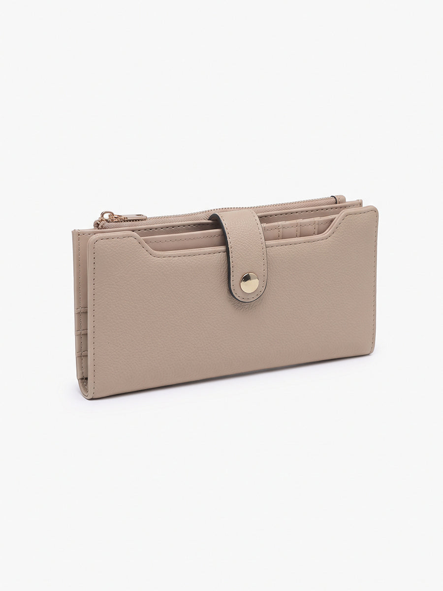 Violet Vegan Wallet side view - Jen & Co. vegan handbag