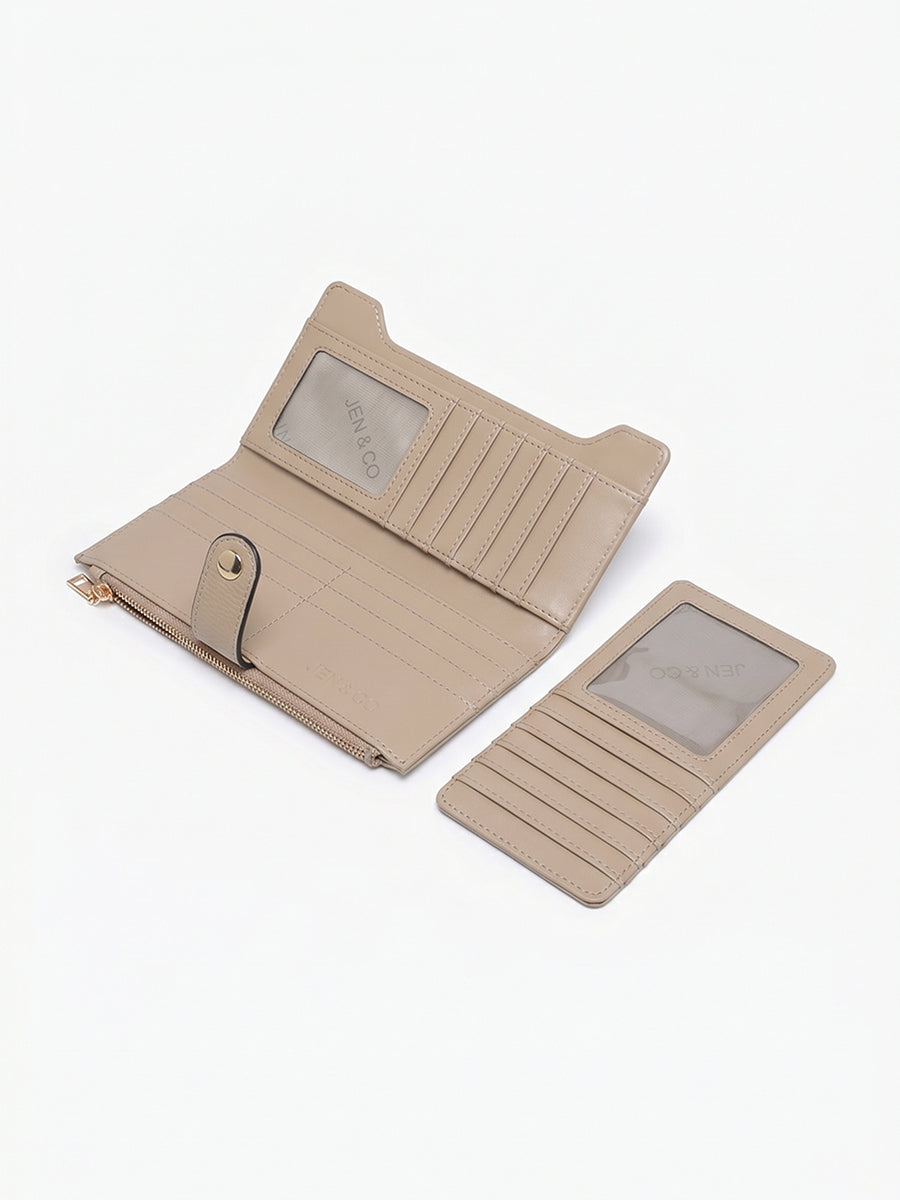 Violet Vegan Wallet inside view - Jen & Co. vegan handbag