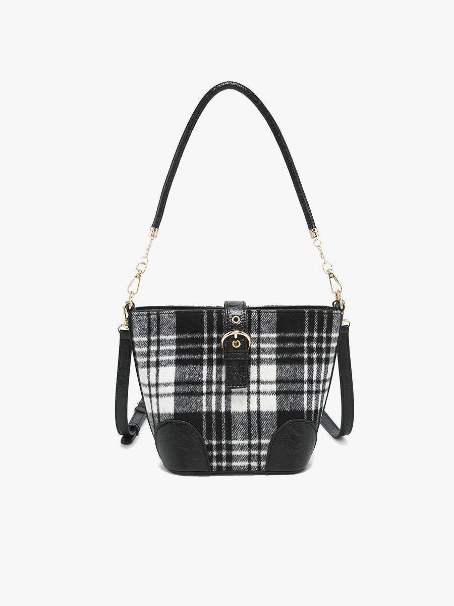 Georgina Plaid Bucket Bag