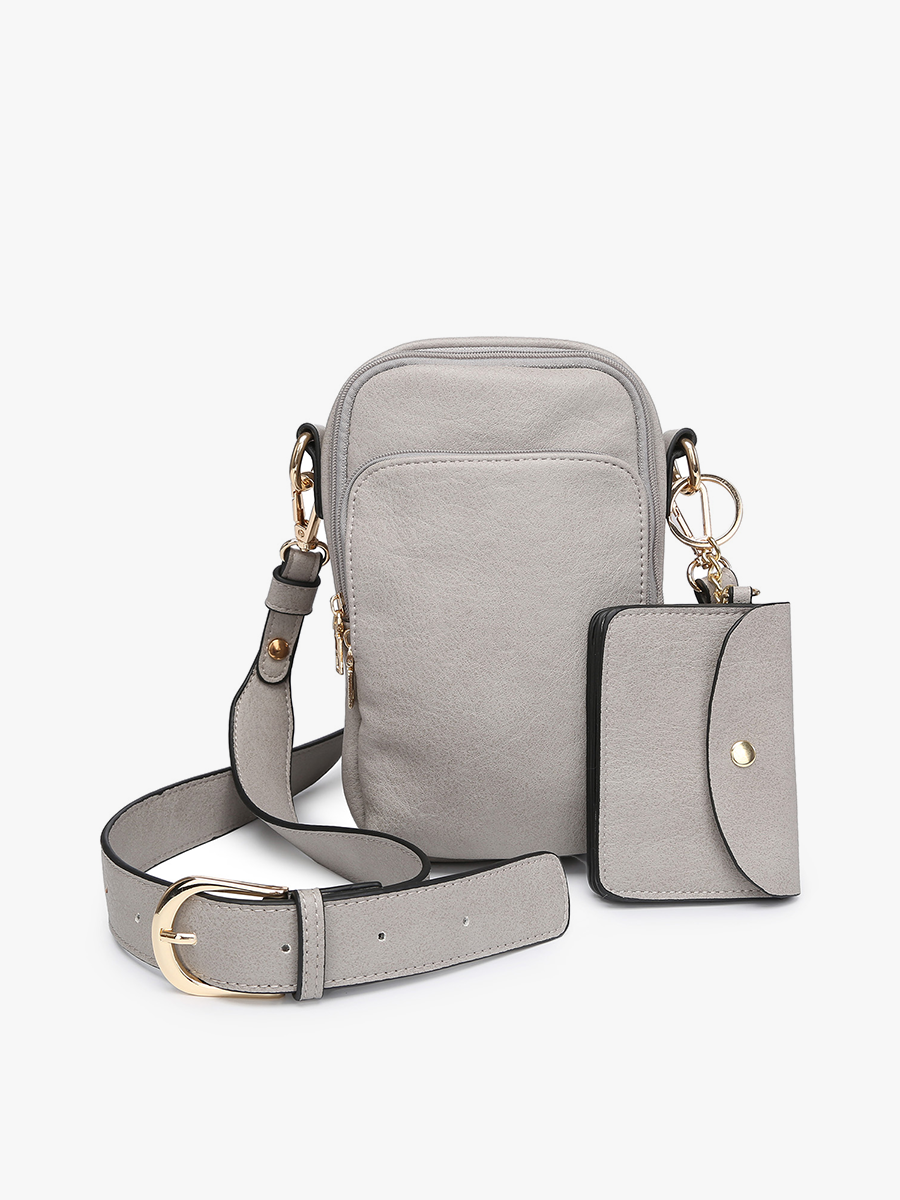 Parker Vegan Crossbody Grey - Jen & Co. vegan handbag