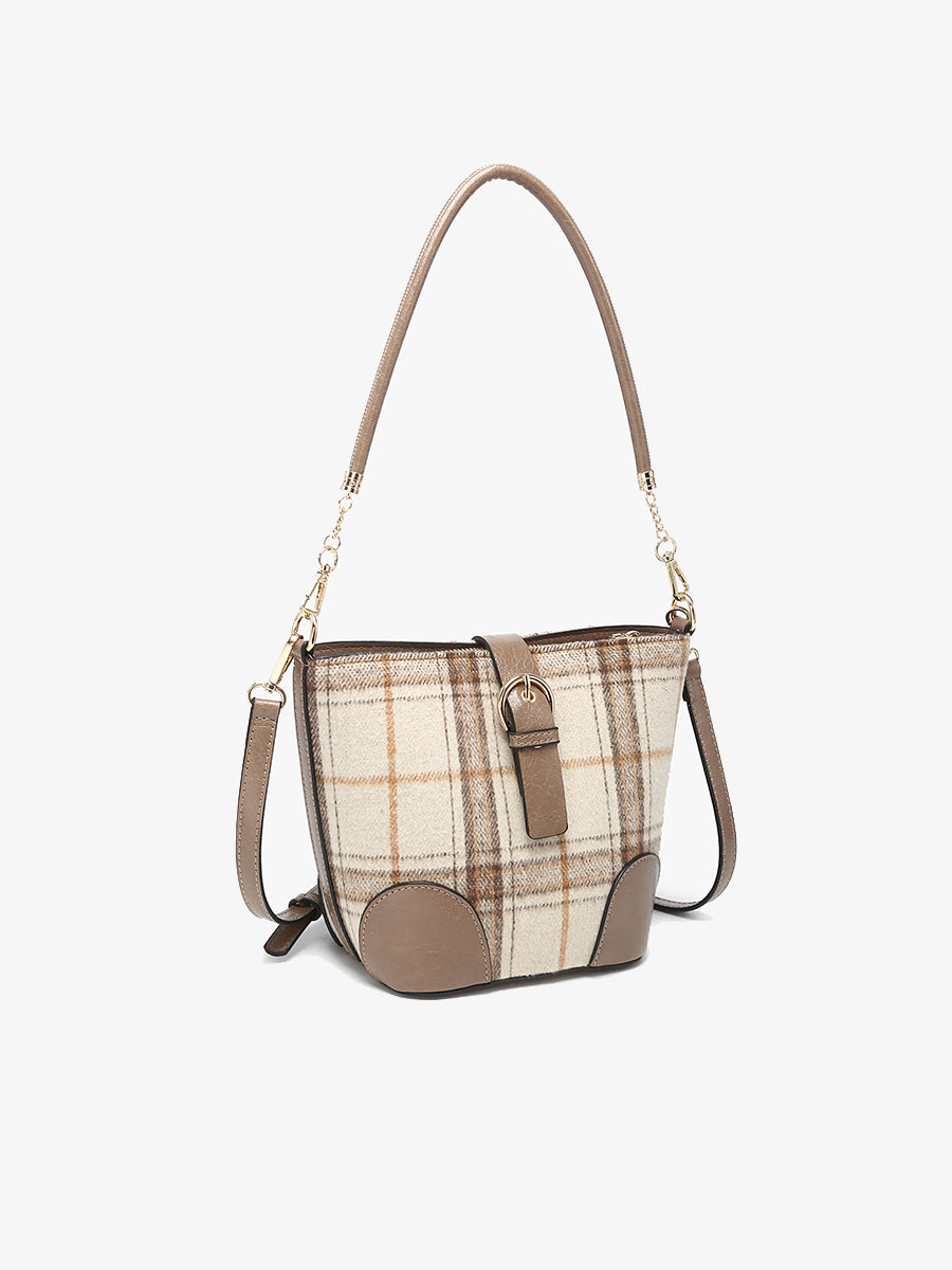 Georgina Plaid Bucket Bag
