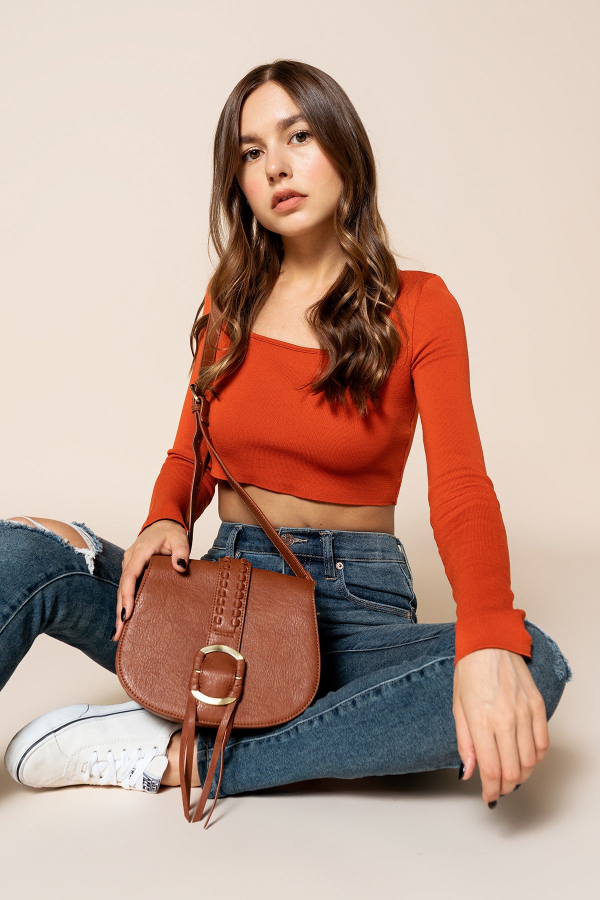 Georgie Vegan Front Detail Crossbody - Jen & Co. vegan handbag