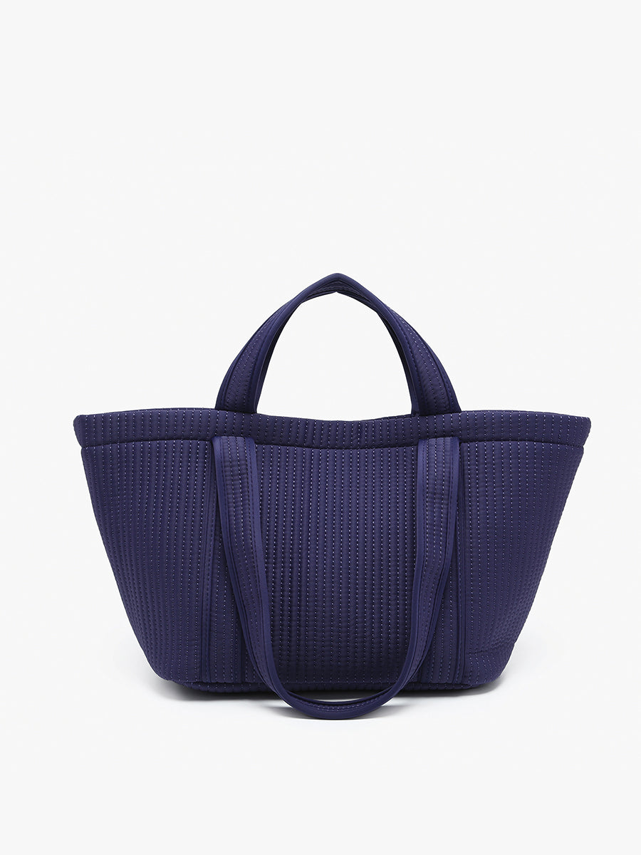 Marilyn Vegan Quilted Tote Navy - Jen & Co. vegan handbag