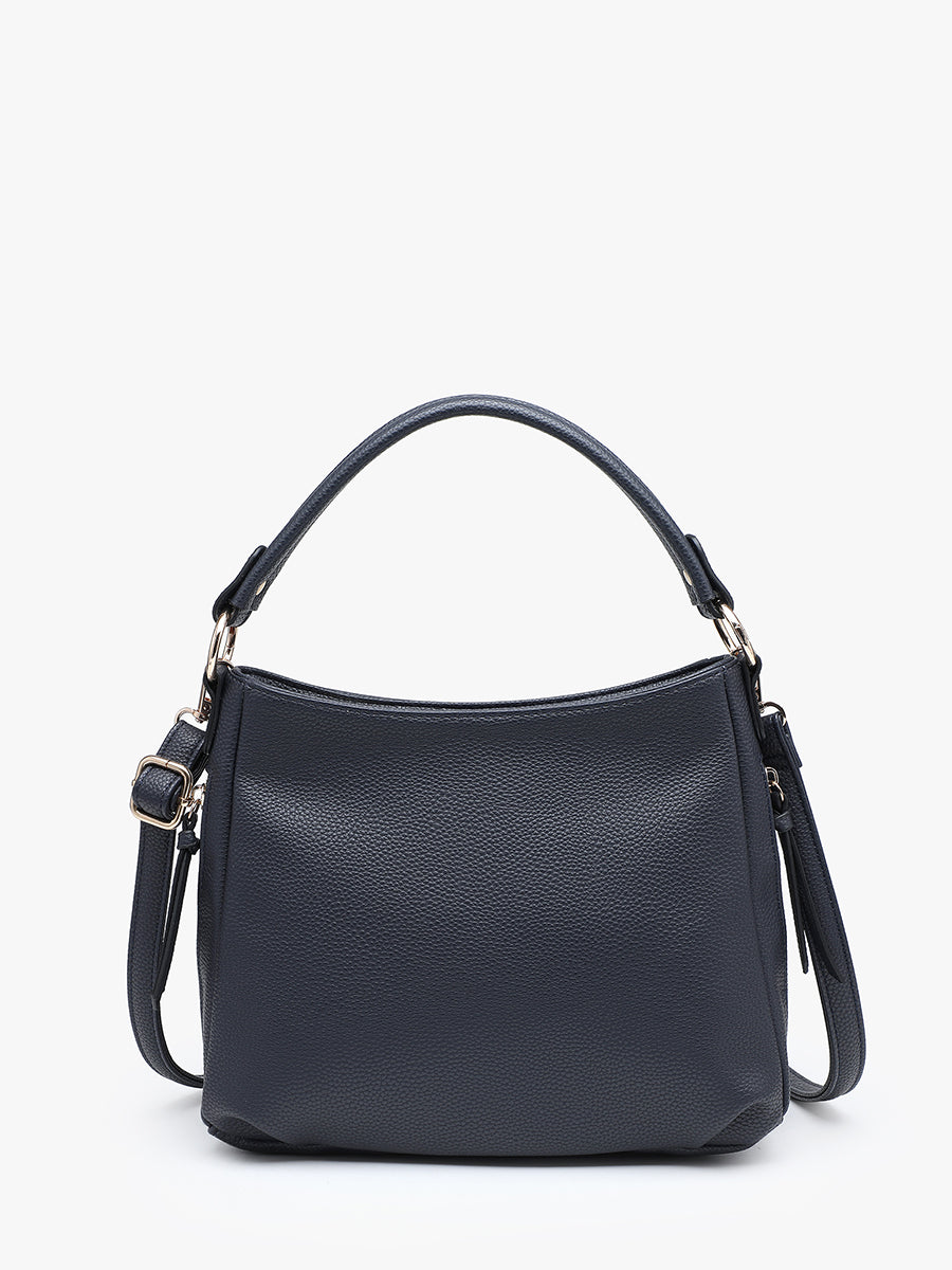 Amari Vegan Satchel Navy - Jen & Co. vegan handbag