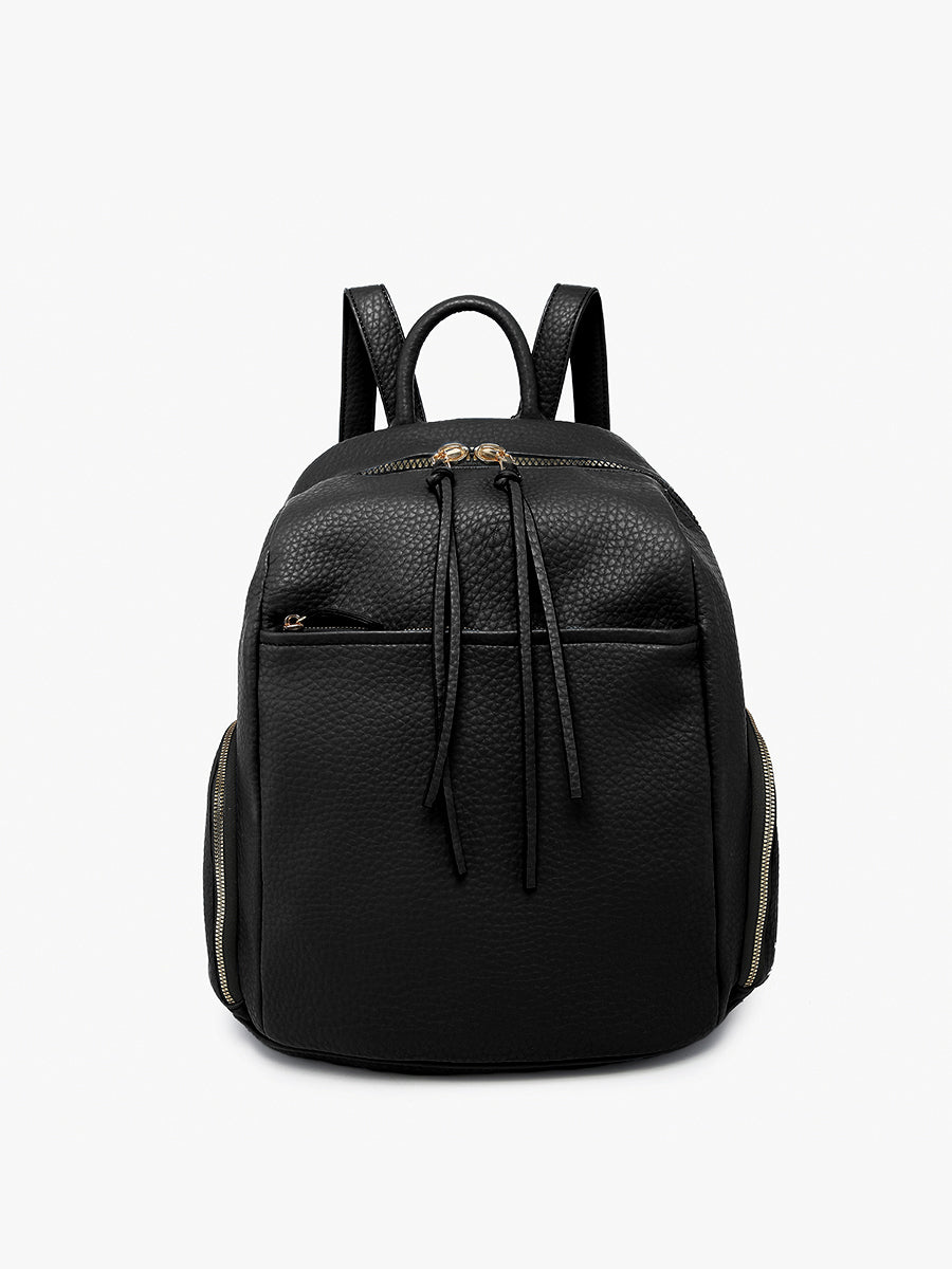 Rebecca Vegan Rounded Backpack Black - Jen & Co. vegan handbag
