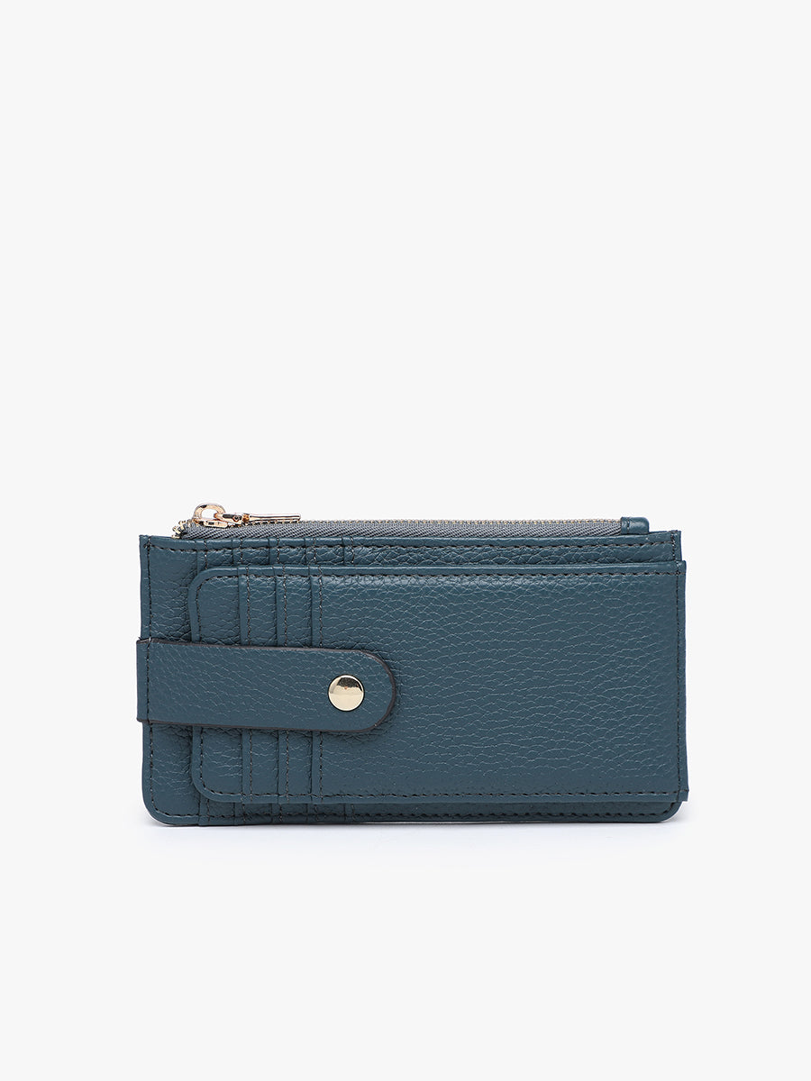 Mae Vegan RFID Wallet Peacock - Jen & Co. vegan handbag