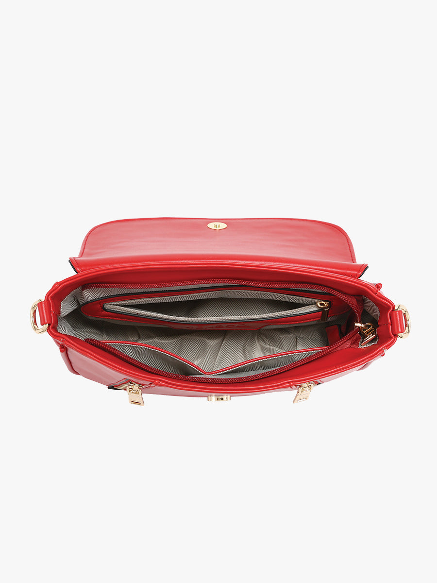 Lindsay Vegan Dual Zip Crossbody - Jen & Co. vegan handbag