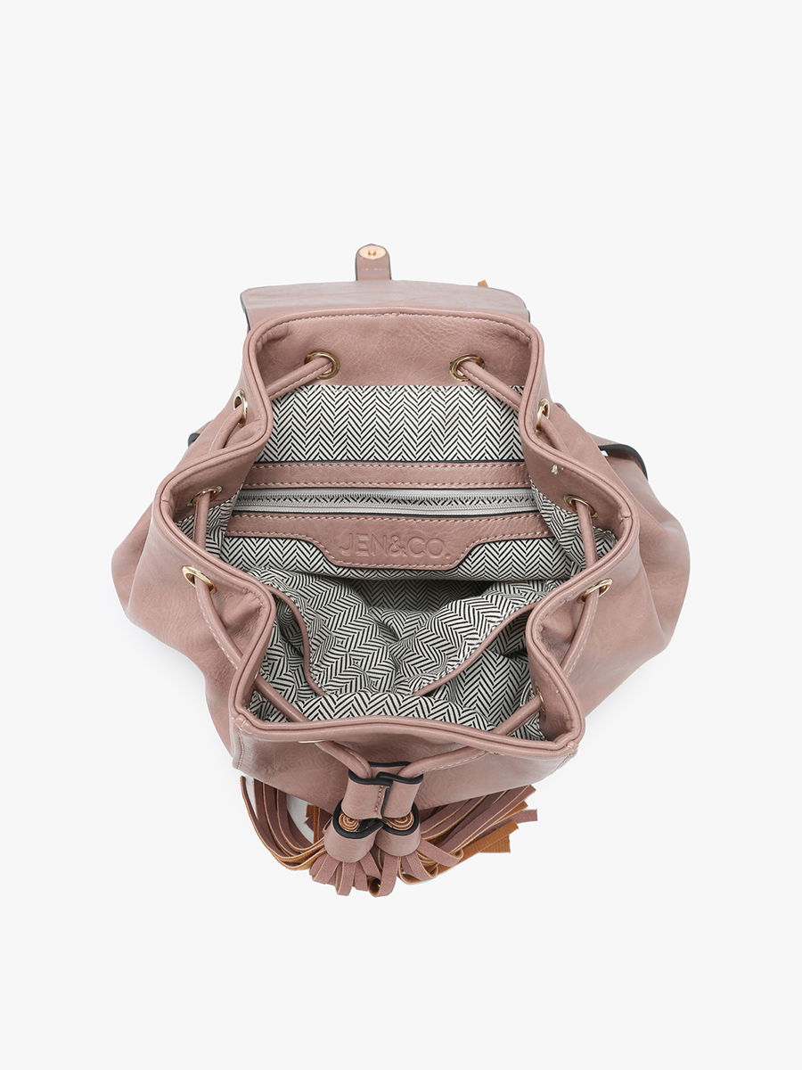 Jewel Vegan Bucket Backpack - Jen & Co. vegan handbag