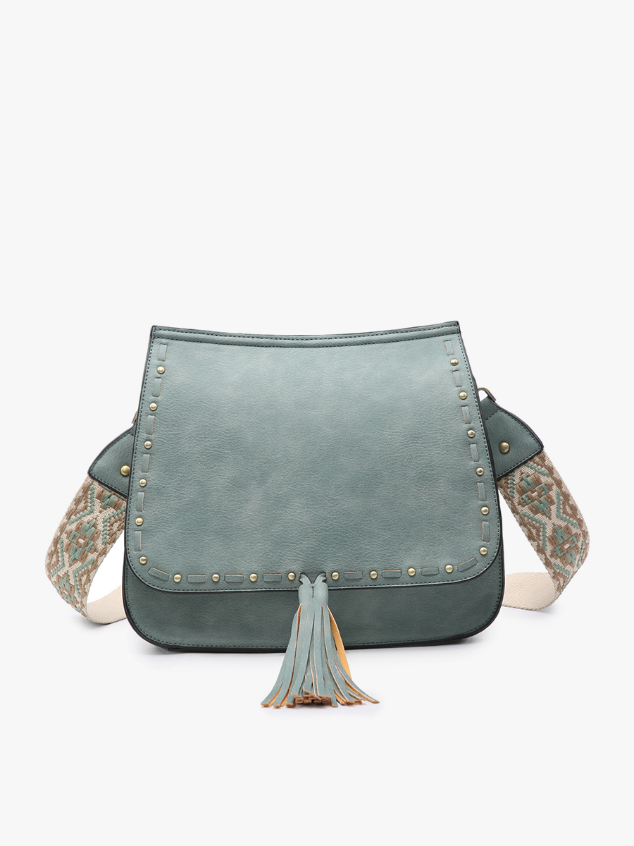 Bailey Vegan Crossbody in Teal - Jen & Co. vegan handbag