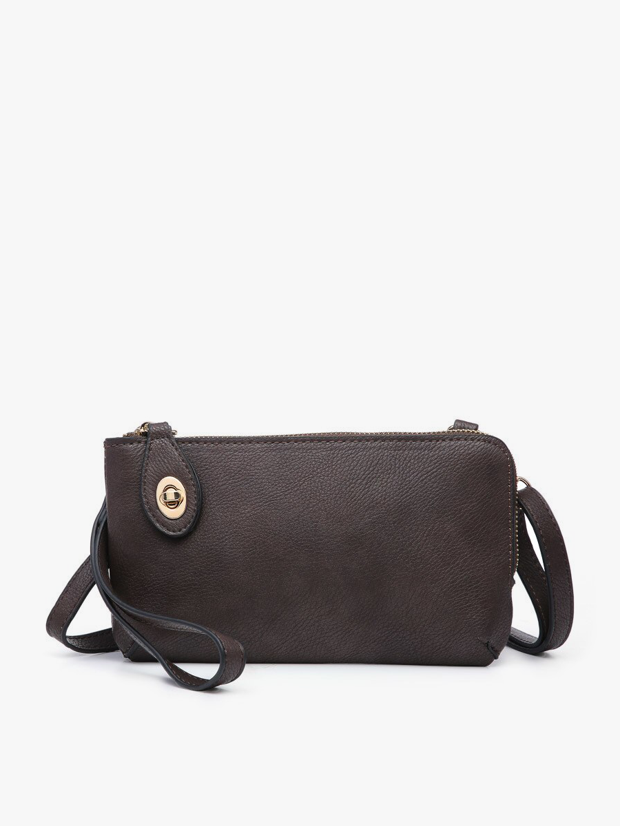 Kendall Vegan Crossbody in Coffee - Jen & Co. vegan handbag