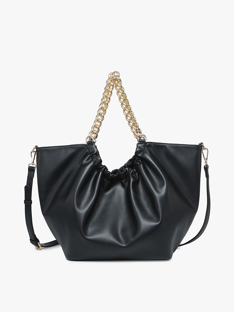 Stassi Vegan Slouchy Tote Black - Jen & Co. vegan handbag