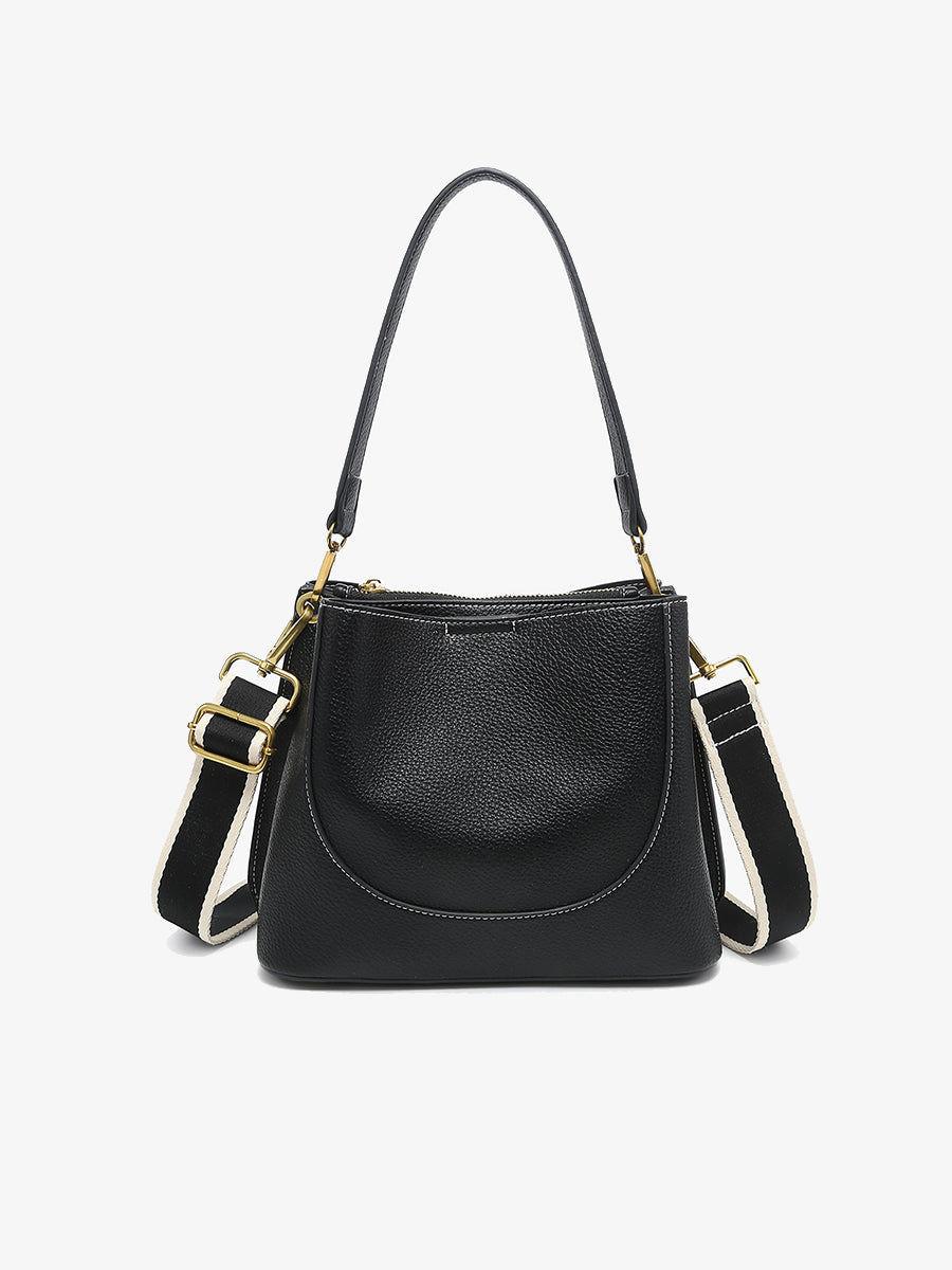 Corinna Vegan Bucket Bag Black - Jen & Co. vegan handbag