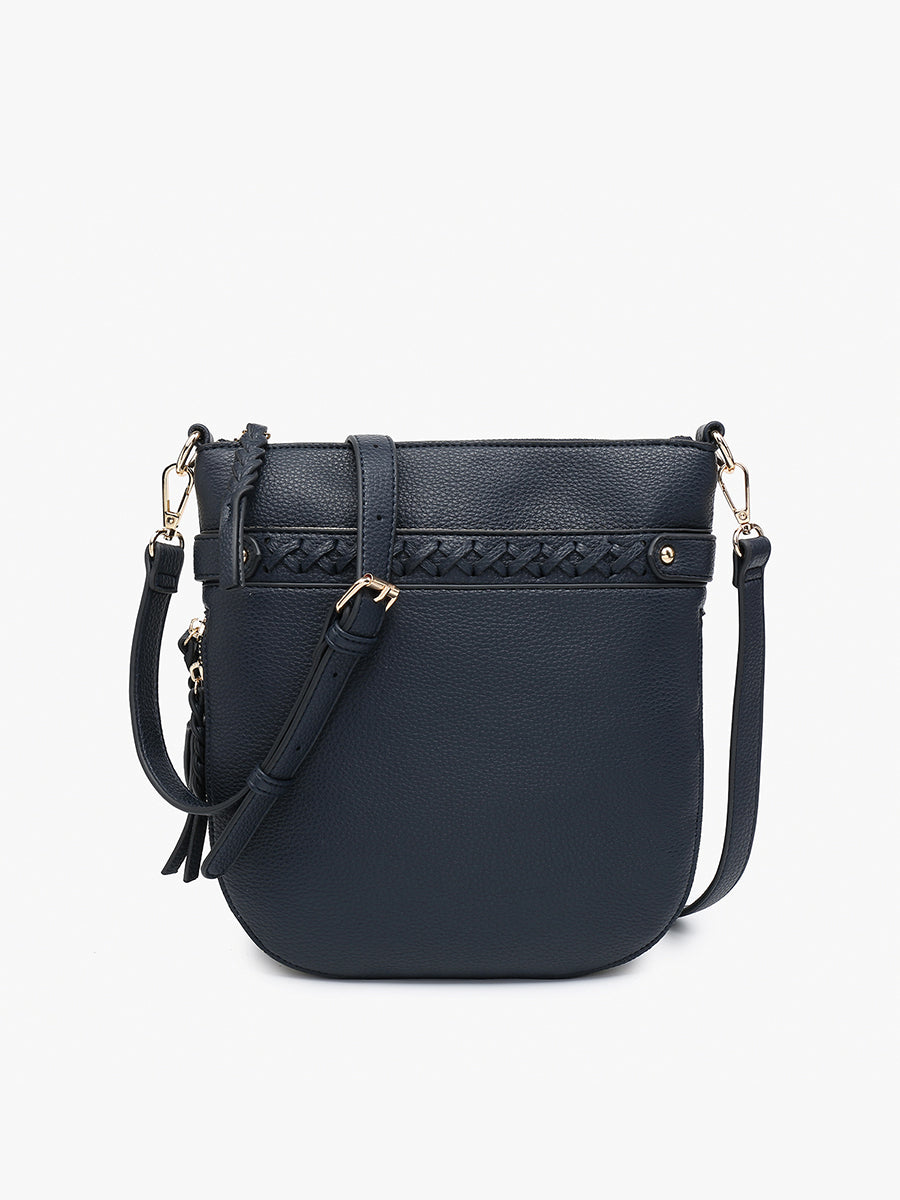 Esther Vegan Whipstitch Crossbody Navy - Jen & Co. vegan handbag