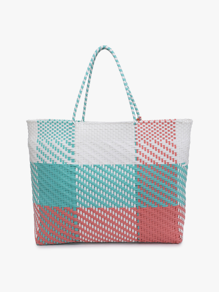 Shelby Handwoven Tote - Jen & Co. vegan handbag