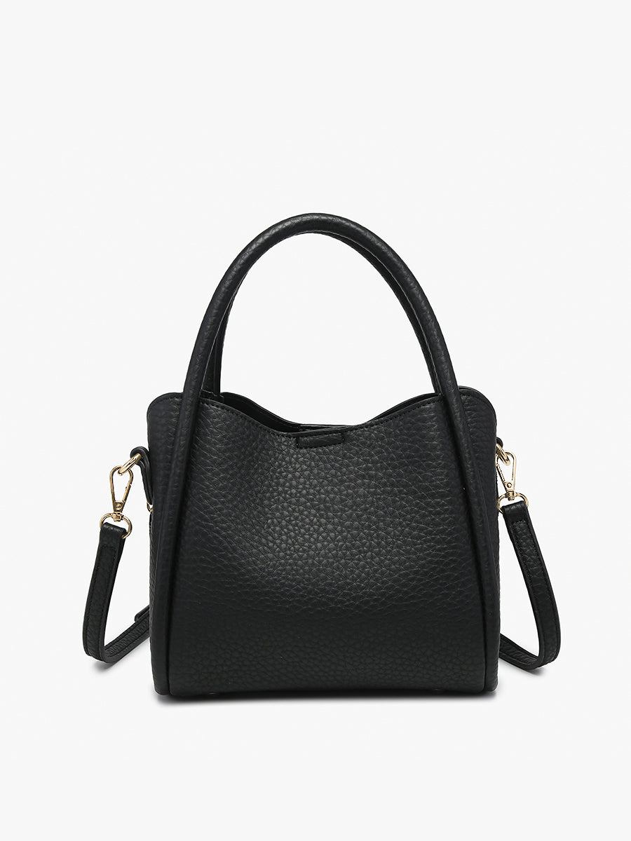 Ruby Vegan Shaped Satchel Black - Jen & Co. vegan handbag