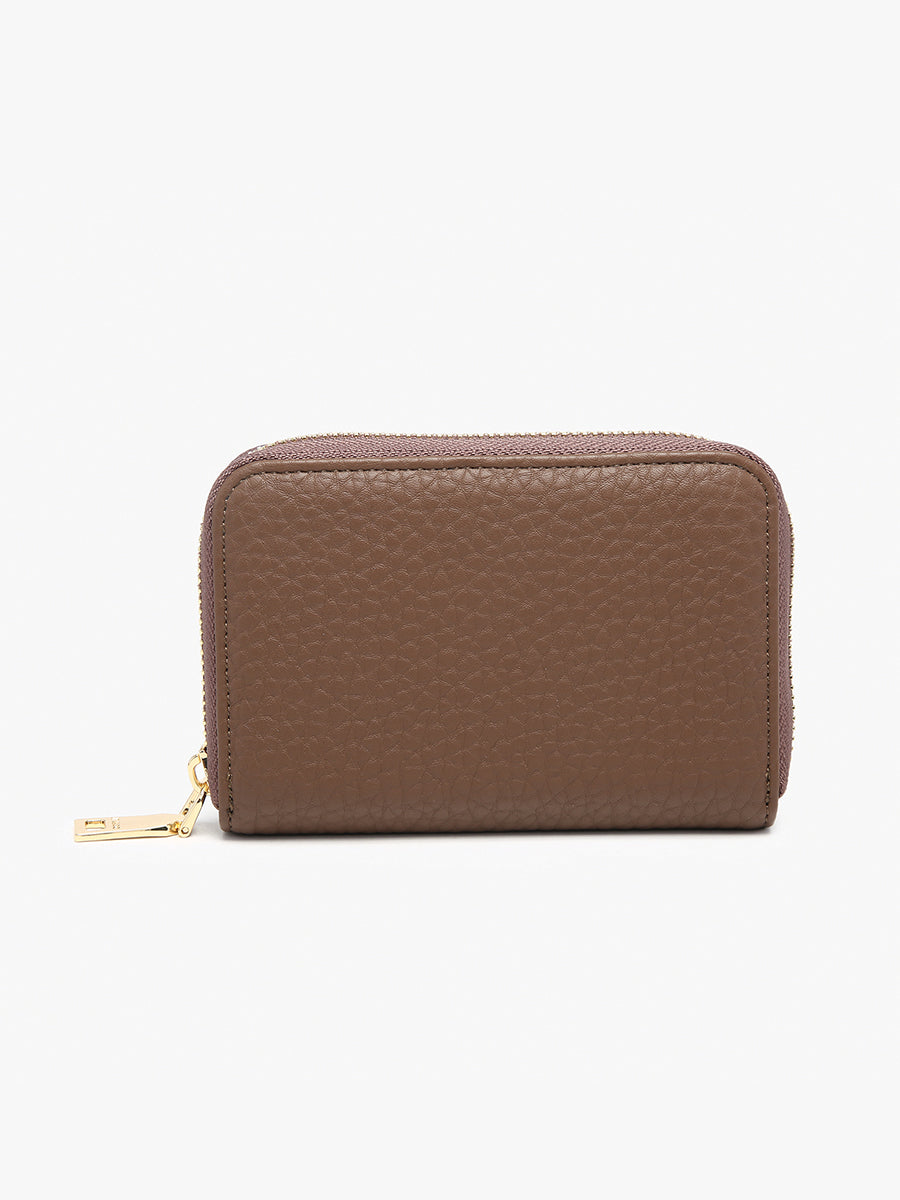 Alessia Vegan Zip-Around Wallet in Chocolate - Jen & Co. vegan handbag