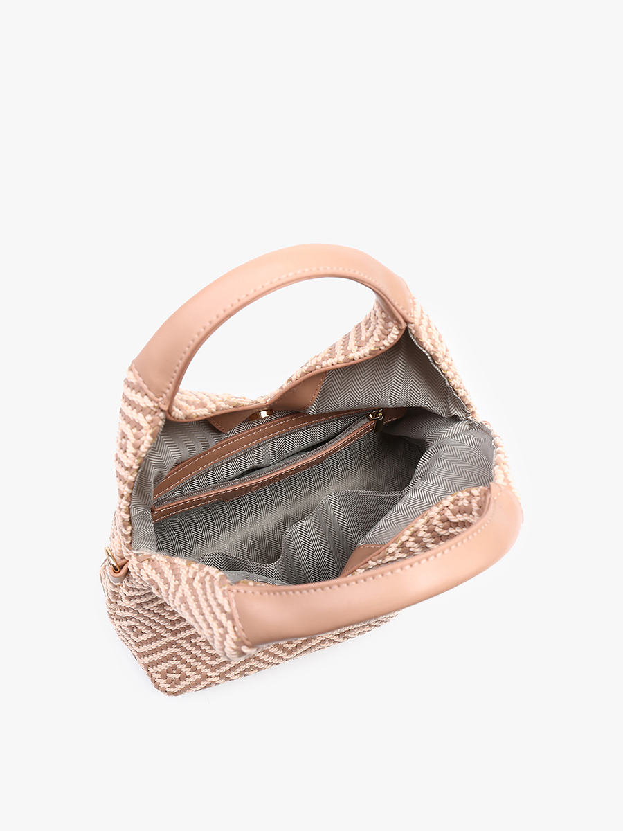 Cecily Vegan Woven Hobo - Jen & Co. vegan handbag