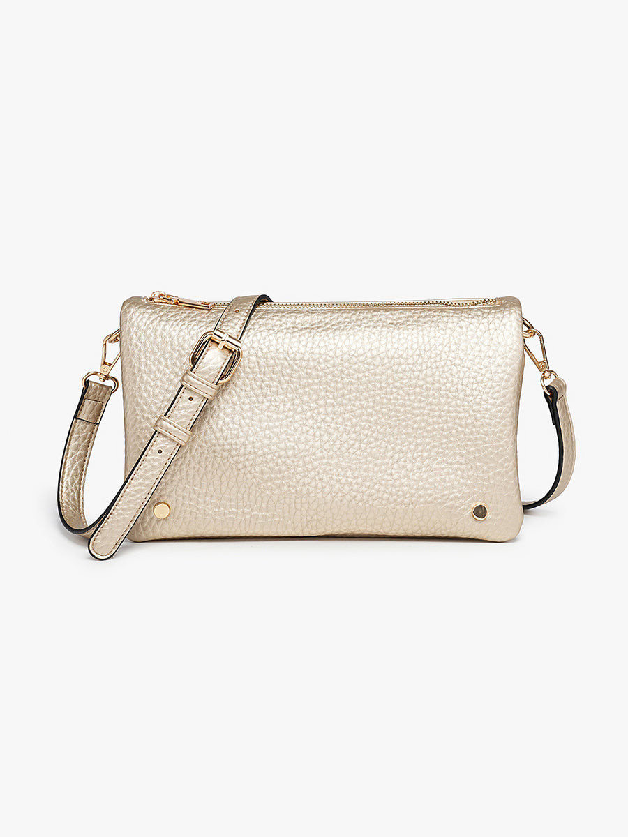 Phiona Vegan Stud Crossbody Lt. Gold - Jen & Co. vegan handbag