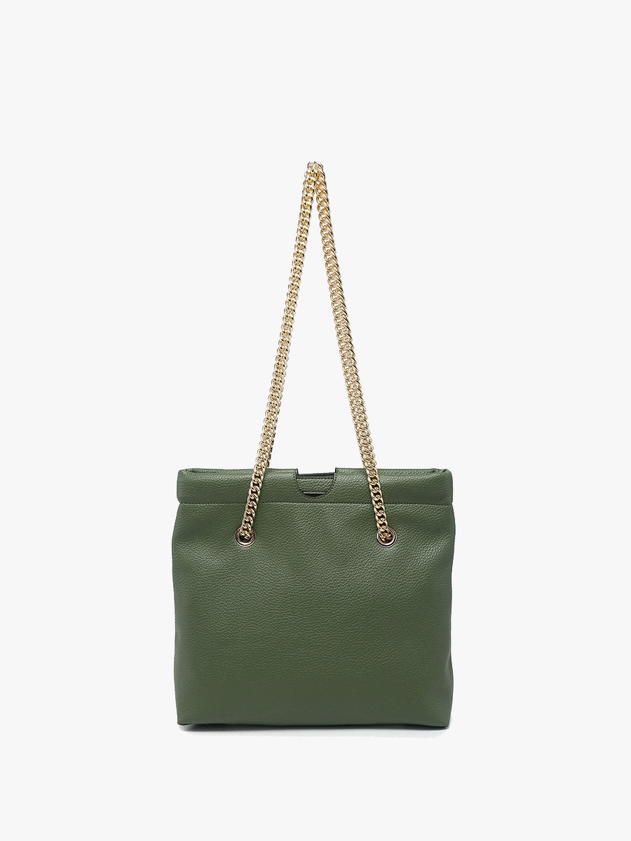 Casey Vegan Snap Hinge Satchel - Jen & Co. vegan handbag