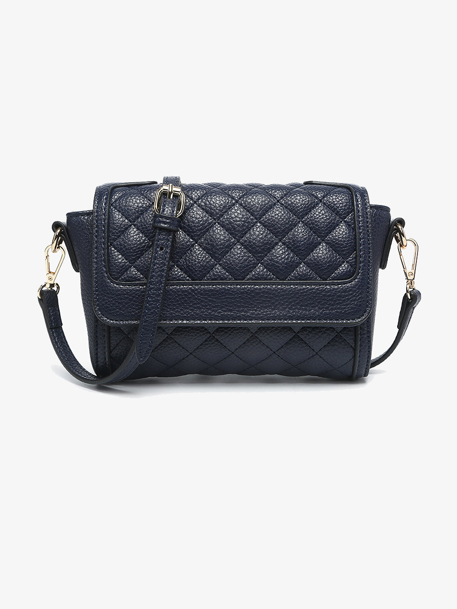 Ryan Vegan Quilted Crossbody Navy - Jen & Co. vegan handbag