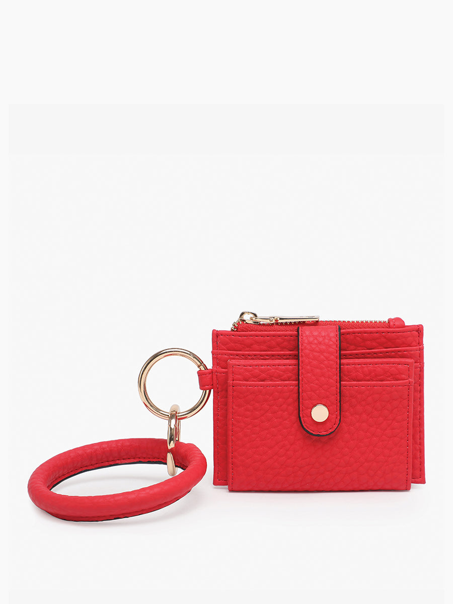 Sammie Vegan Wallet w/ Bangle in Cherry Red - Jen & Co. vegan handbag