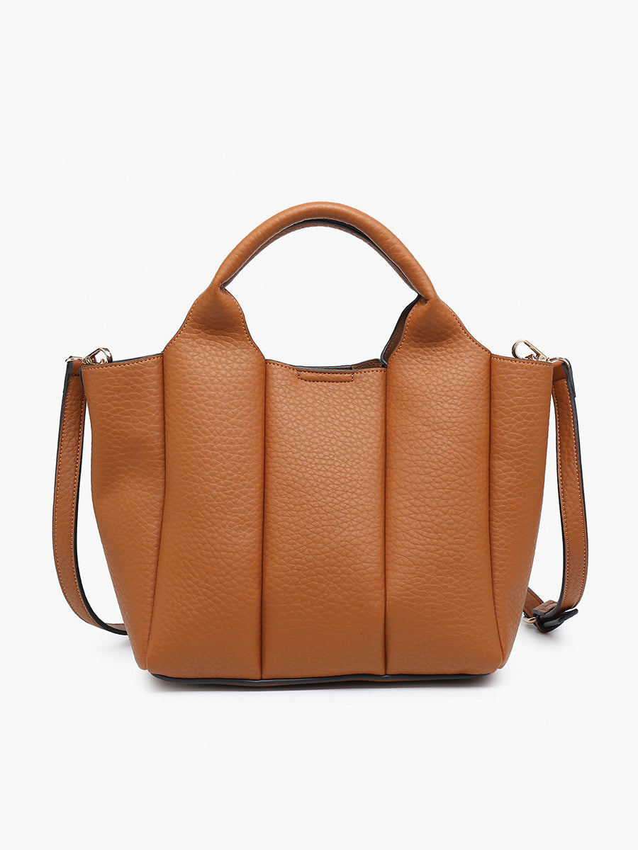 Maddox Vegan Pleated Satchel - Jen & Co. vegan handbag
