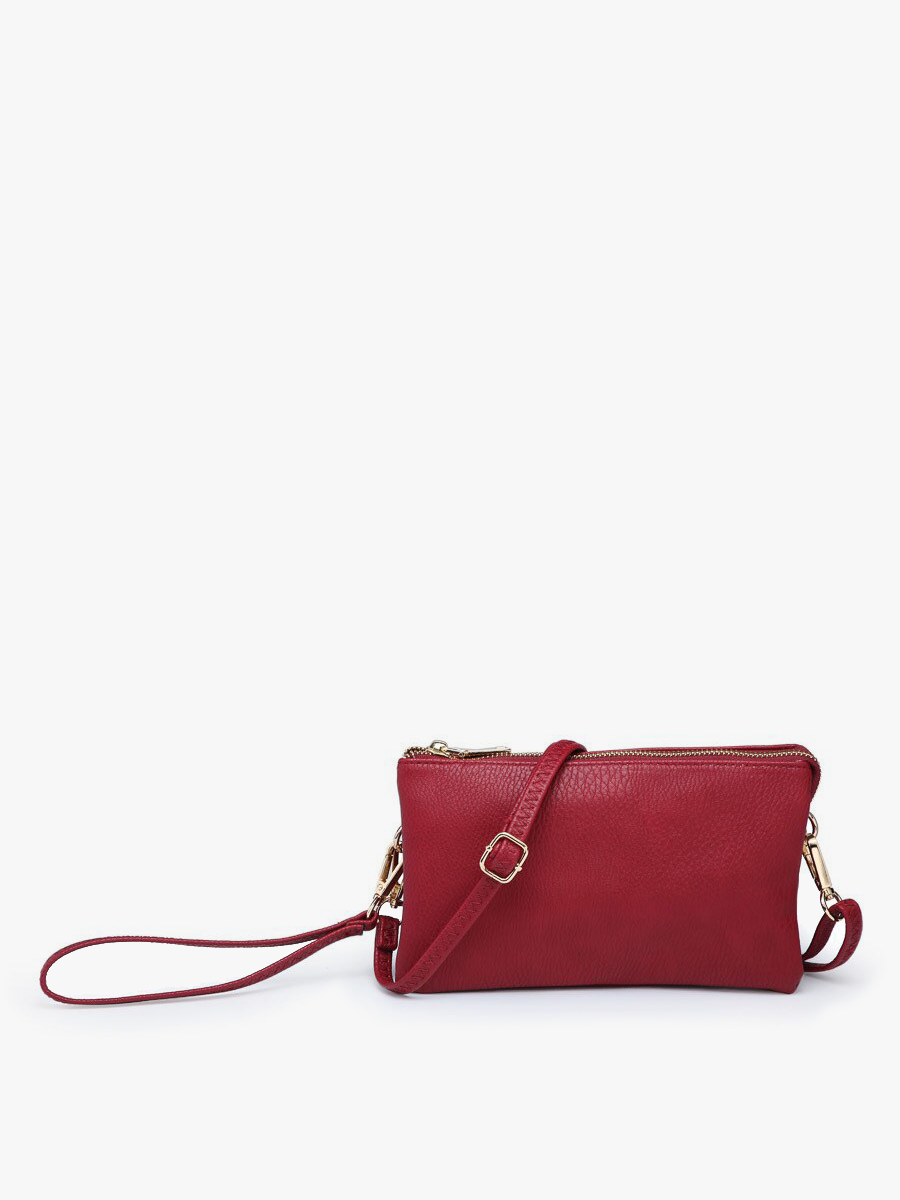 Riley Vegan Crossbody Wine - Jen & Co. vegan handbag