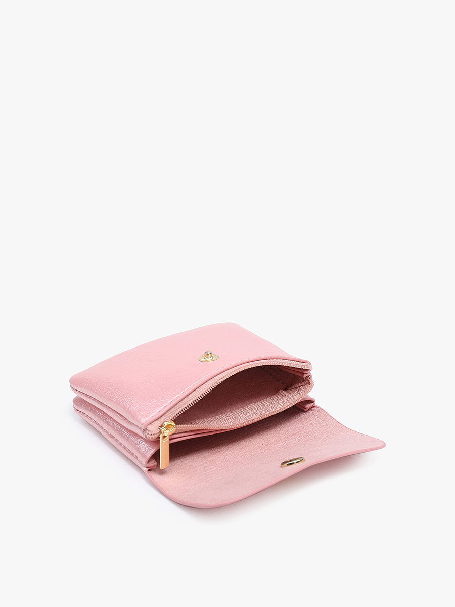 Ethel Vegan Clutch Pink inside - Jen & Co. vegan handbag