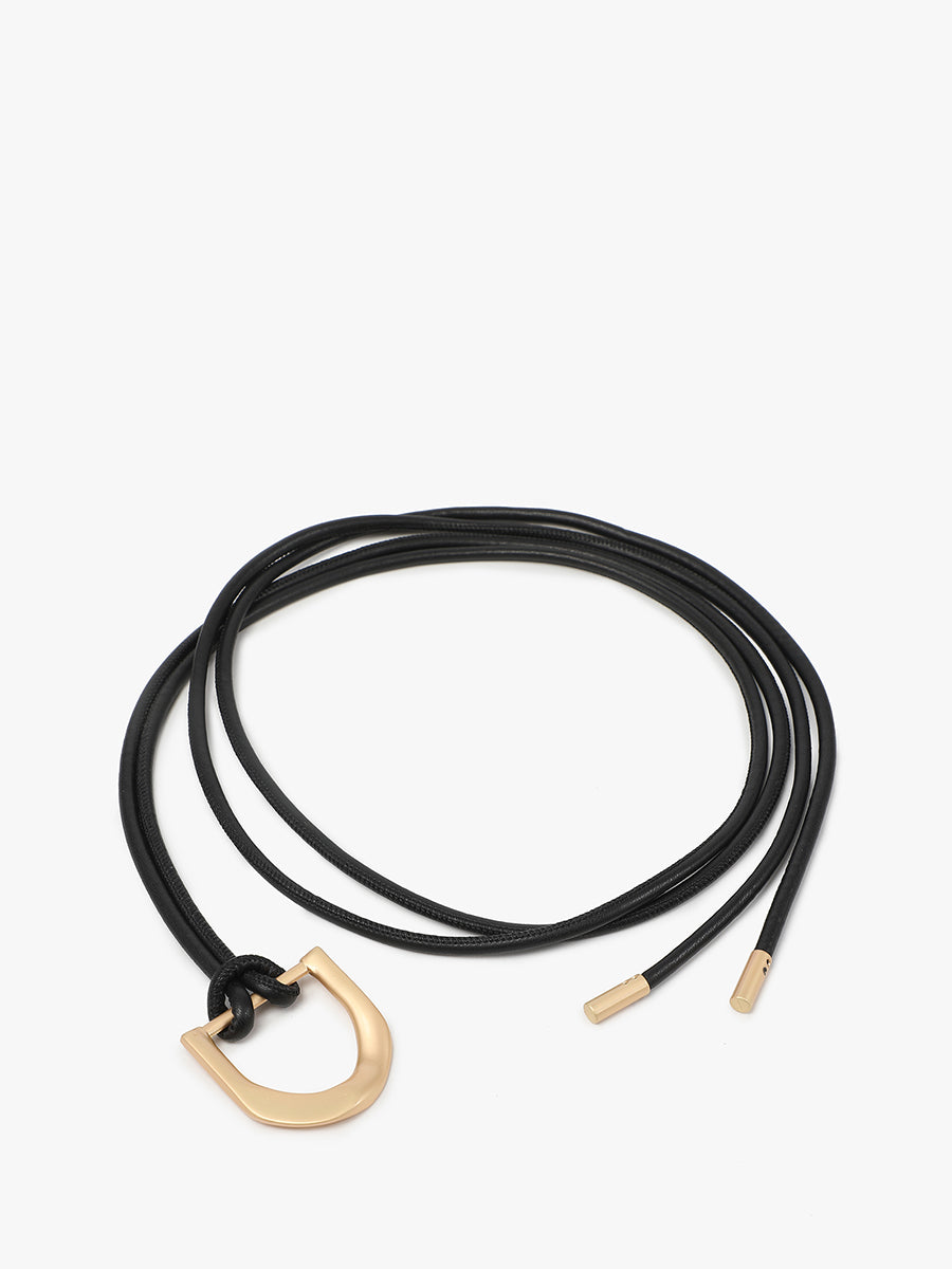Vegan Leather Dual Strap Belt Black - Jen & Co. vegan handbag
