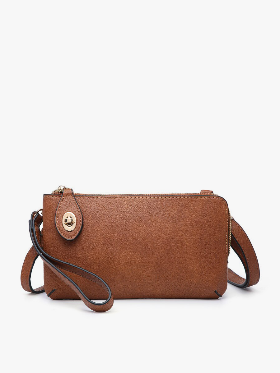 Kendall Vegan Crossbody in Brown - Jen & Co. vegan handbag