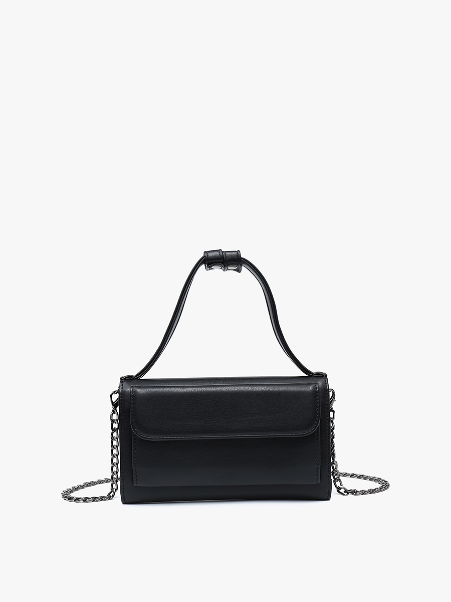 Honey Vegan Rect Chain Crossbody Black - Jen & Co. vegan handbag