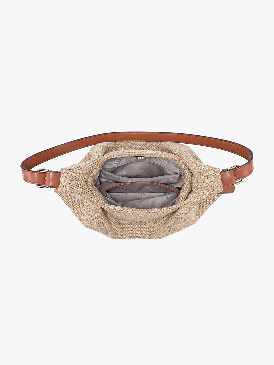 Samantha Vegan Woven Shoulder Bag - Jen & Co. vegan handbag