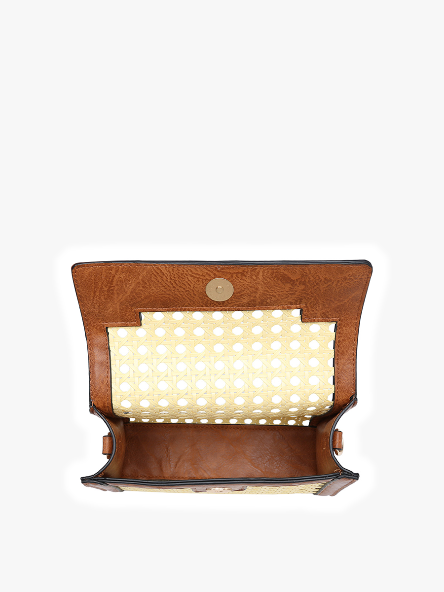 Etta Vegan Rattan Crossbody in - Jen & Co. vegan handbag