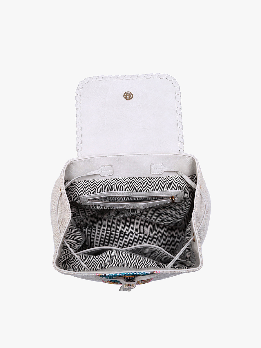 Saffron Vegan Tribal Backpack in - Jen & Co. vegan handbag