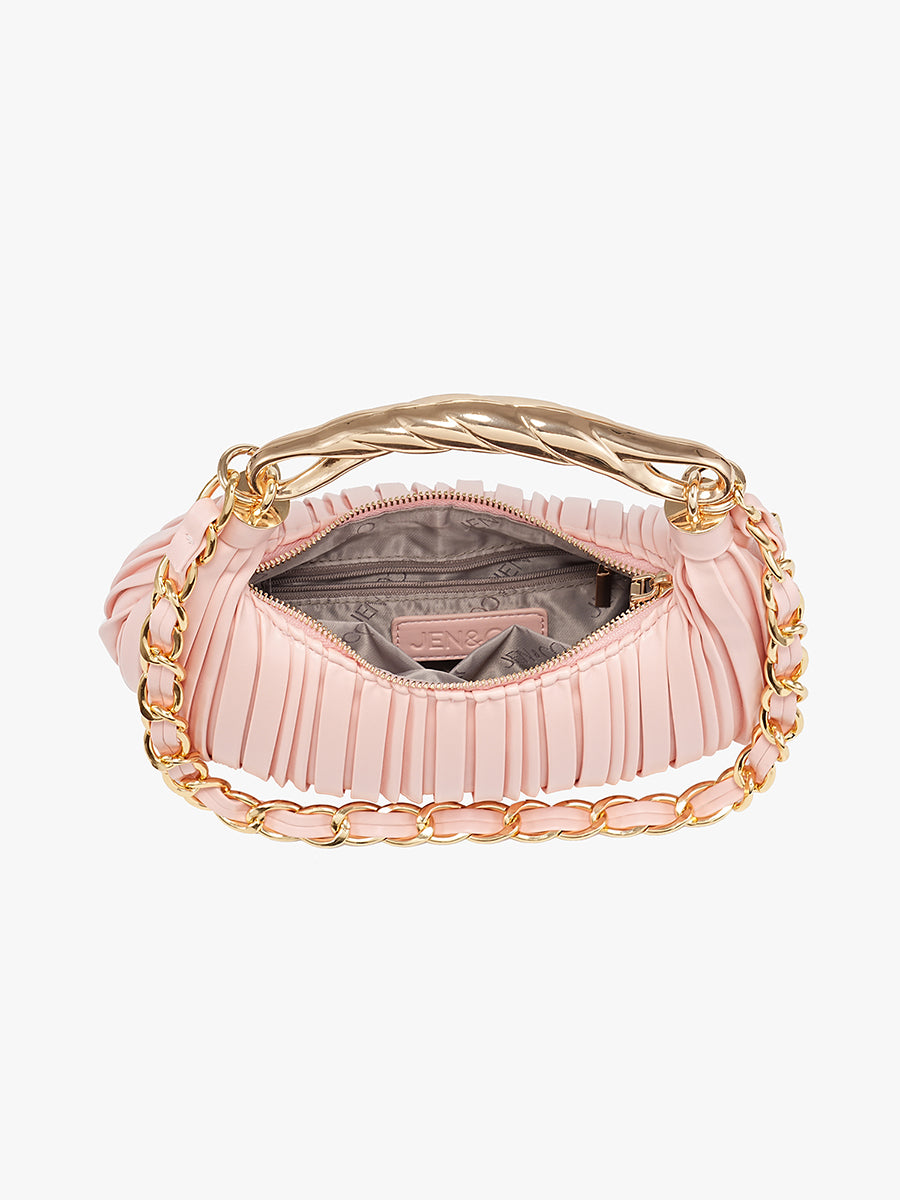 Miriam Vegan Pleated Shoulder Bag - Jen & Co. vegan handbag