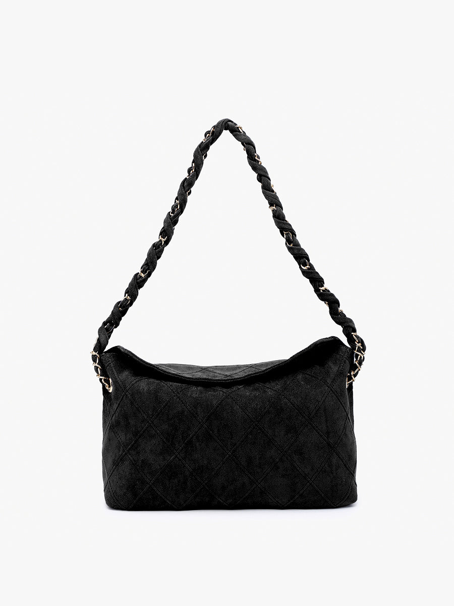 Dominique Faux Suede Shoulder Bag – Jen & Co.