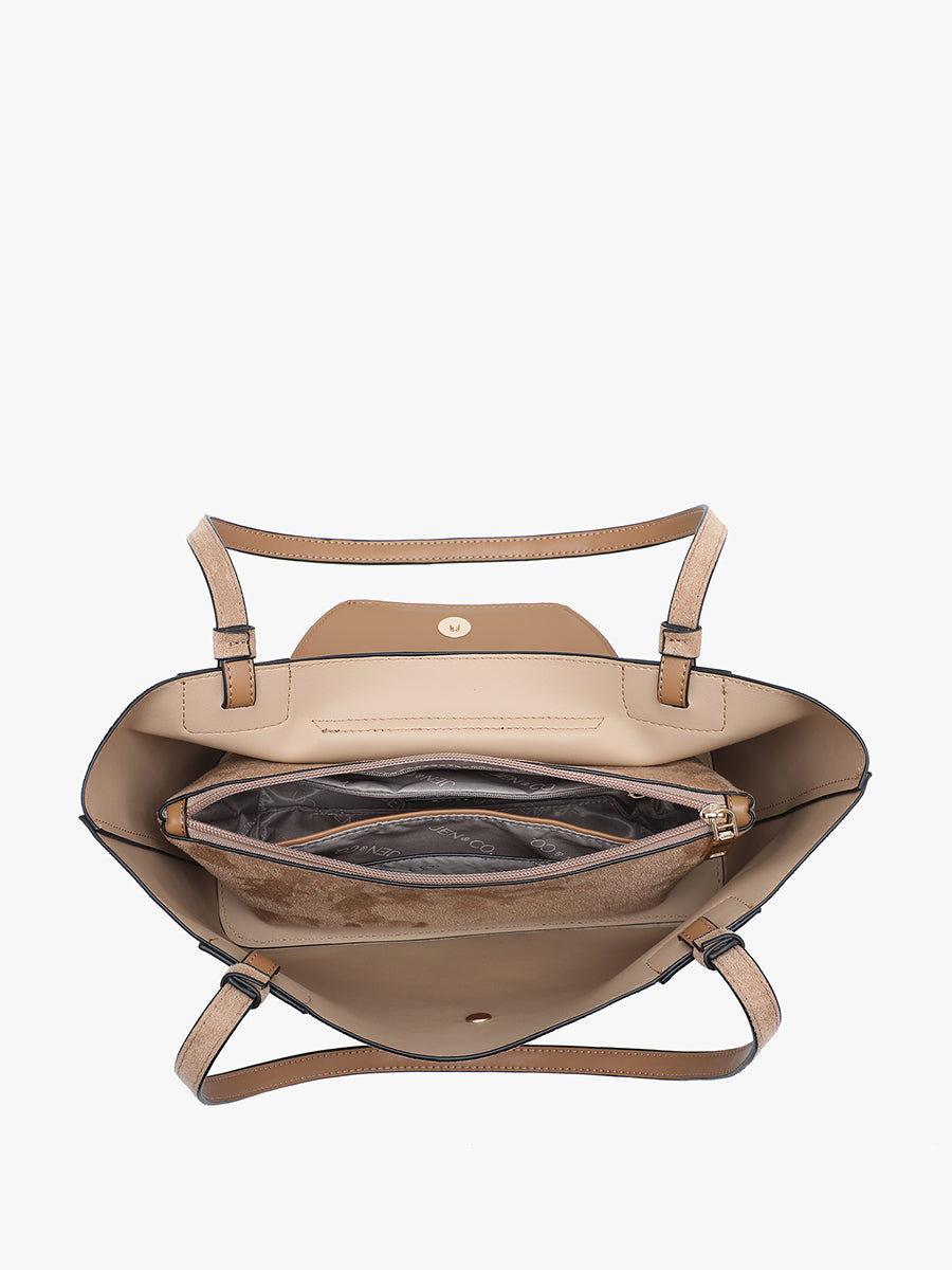 Reese Vegan Suede Shoulder Bag - Jen & Co. vegan handbag