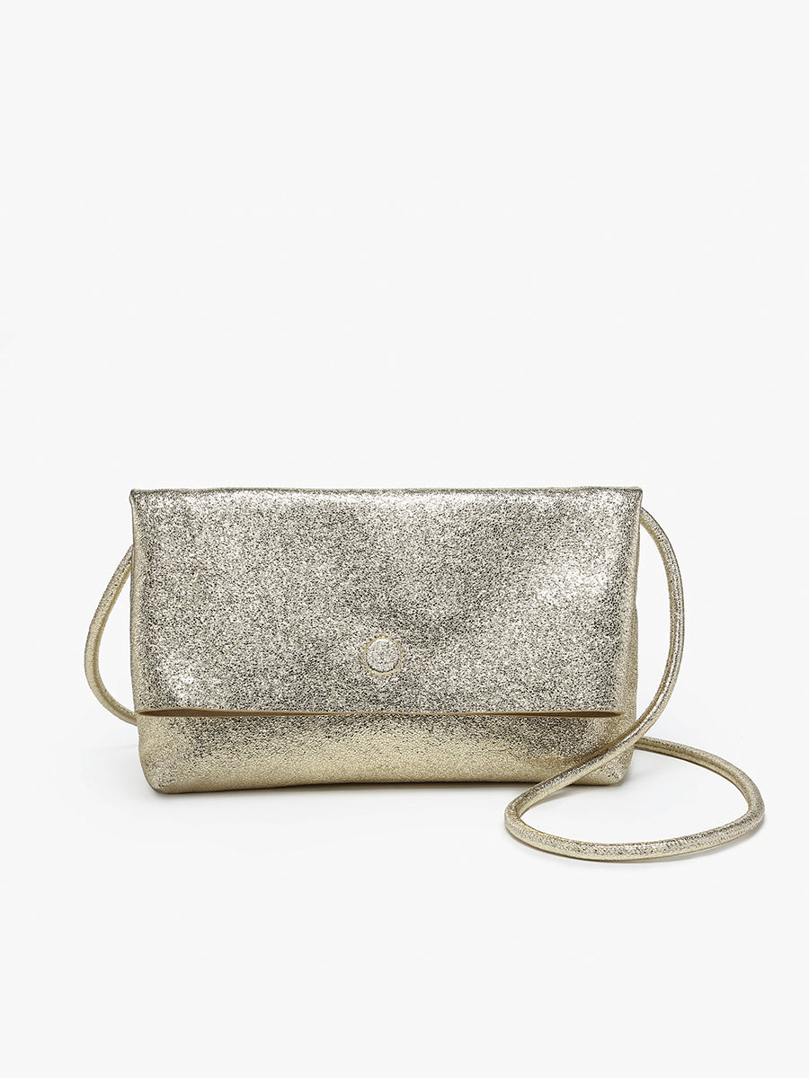 Lana Glitter Crossbody in Gold - Jen & Co. vegan handbag