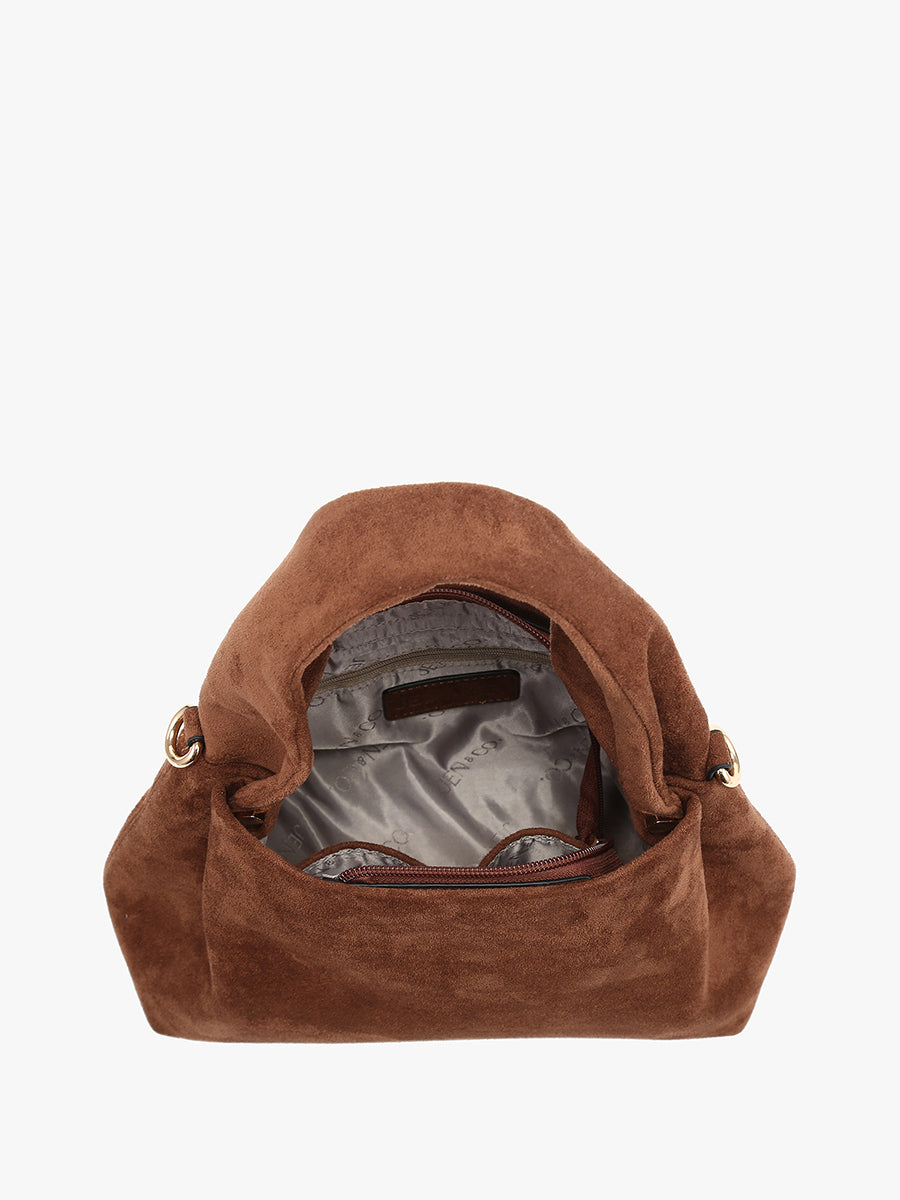 Lia Vegan Suede Satchel - Jen & Co. vegan handbag