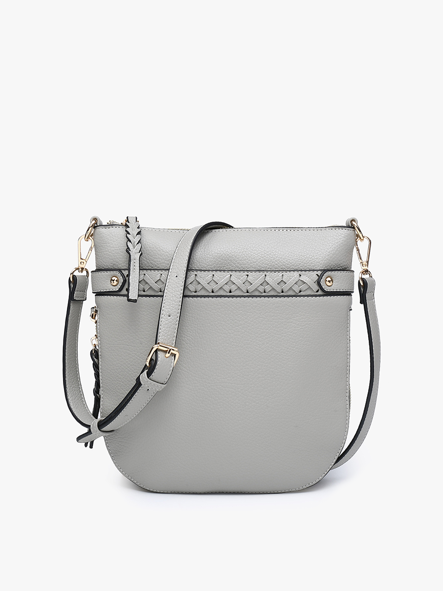 Esther Vegan Whipstitch Crossbody Grey - Jen & Co. vegan handbag