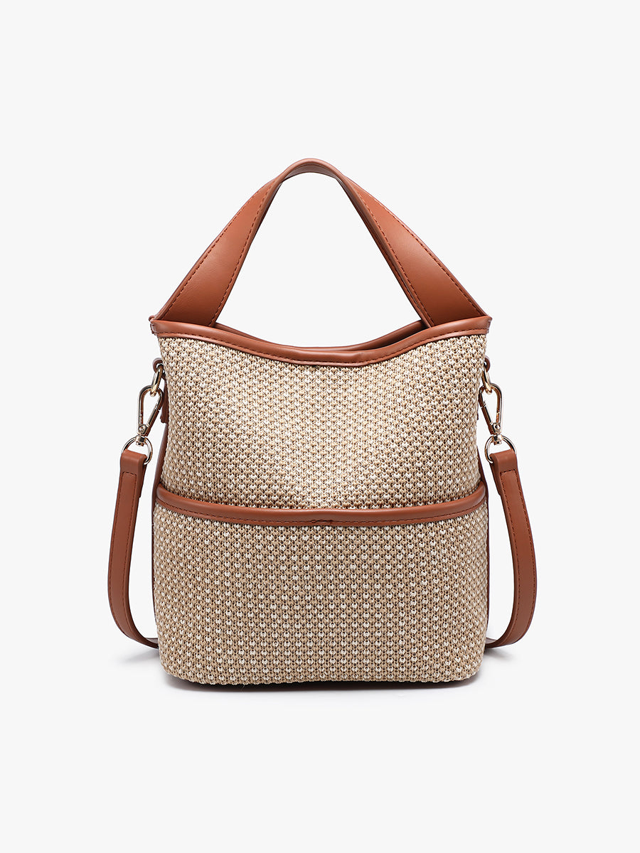 Blakely Vegan Straw Bucket Bag